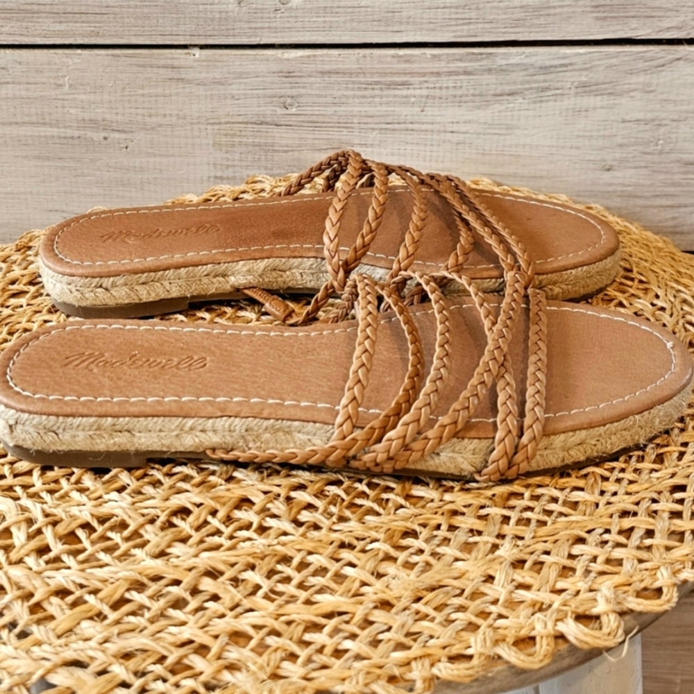 Madewell The Kathryn Espadrille Leather Slide Sandal - Picture 13 of 13
